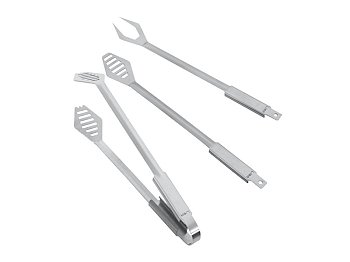Lisa Couverts pour barbecue Lisa fourchette pince et spatule acier inoxydable AISI 304