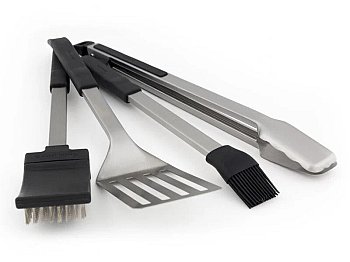 Broil King Ensemble de couverts Imperial 4 pièces en acier inoxydable Broil King