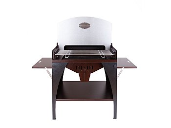 Barbecue a carbone o legna Maxi Rossofuoco 2 piani laterali