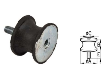 Cermag Support anti-vibration, filetage non articulé 8MA mâle d'un côté femelle de l'autre