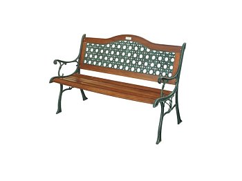 Fraschetti Banc de jardin en rotin ARC avec cadre en fonte et bois naturel