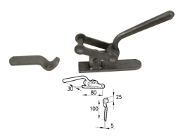 Cermag Loquet à anneau carré avec plaque Cermag 60454
