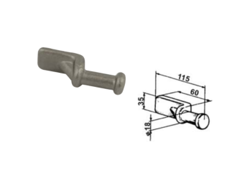 Cermag Cheville 61861 pour verrou universel 61860 Cermag poids 0,34 kg