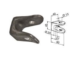 Cermag Fourche latérale pour charnière arrière Ø 20 mm 61286 Cermag