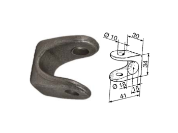 Cermag Fourche légère 61290 pour charnière arrière 16mm Cermag 0.147 kg