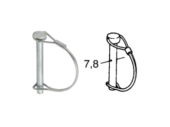Cermag Goupille pour houe moteur Ø 8mm L 70mm Cermag 50171 poids 0.042 kg