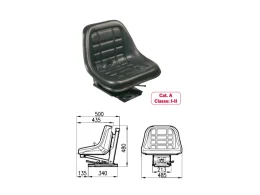 Cobo Siège homologué 63367 à ressorts verticaux et rails type Baltic GT50 Cobo