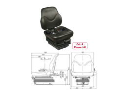 Cobo Siège SC79 avec ressort mécanique M200 et ceintures fixes approuvées par Cobo