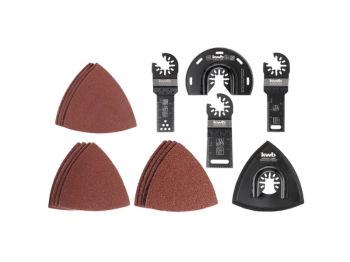 KWB Set d'outils multifonctionnel de 17 pièces KWB quick stick change 12 disques de ponçage