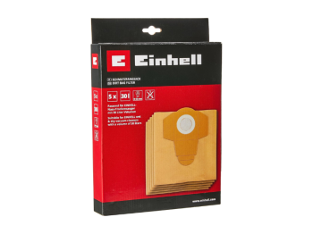Einhell Sacs filtrants en papier 30L pour Einhell hoover 5 paquets jetables