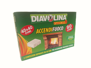 Facco Allume-feu Diavolina 80 Facco cubes pratique et sûr pour les cheminées et les barbecues
