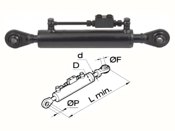 Cermag Braccio 3 punto idraulico Cermag per trattori LANDINI lunghezza 410-760 mm