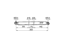 Cermag FIAT bras de levage inférieur Plat 90x20 mm poids 14 kg adaptable