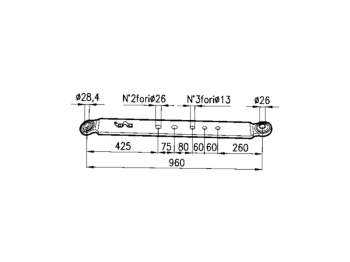 Cermag Bras de levage inférieur plat 100x20 mm 14,9 kg FIAT FORD NEW HOLLAND