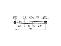 Cermag Bras de levage inférieur FIAT Tracks Flat 90x20 mm Position 2 10,61 kg