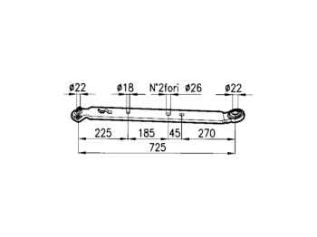 Braccio inferiore sollevamento FIAT Cingoli Piatto 90x20 mm Posizione 2 10.61 kg