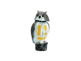 Bikain Hibou effrayant 42cm tête pivotante en polyuréthane yeux étincelants Bikain