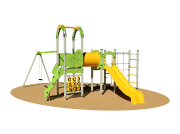 Giochipark Alakay Village 944M RA rampe poignées aire de jeux 2 tourelles toboggan EN 1176