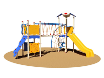 Giochipark Mizar Village 998 RA ascension poignées Terrain de jeux H 355cm toboggan pont 53sqm