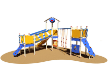 Giochipark Procton Village 982 poignées de montée RA Aire de jeux H 355cm toboggan 59sqm