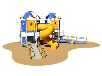 Giochipark Optimus Village 993 2 tourelles 2 toboggans pont 20 utilisateurs espace 1250x1475cm