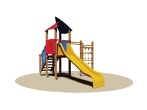 Giochipark Tourelle Agnese 750 bois H 205cm glissière échelle inox iroko Giochipark