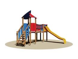 Giochipark Miami Village 775 aire de jeux en bois 7x7cm H 260cm toboggan mobile pont H 100cm