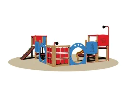 Giochipark Giochipark Villaggio Fortezza 753 torrette scivolo H80cm pannelli gioco tubi