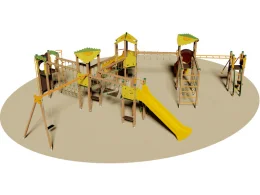 Giochipark Tortuga Village 912 structure en bois 6 tourelles balançoires toboggans Giochipark