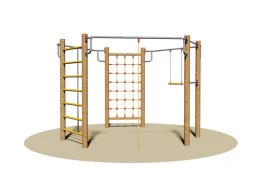 Giochipark Sissy 809 Parc pour enfants en bois filet corde poteaux barres 375x335x245h