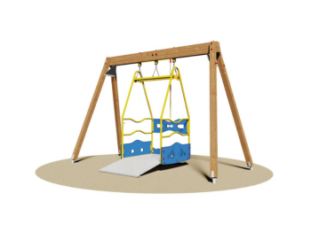 Giochipark Balançoire Grenoble 1030 Giochipark plate-forme en bois pour fauteuil roulant EN 1176 h 245cm