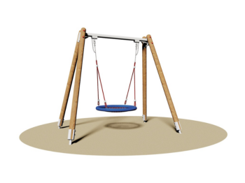 Giochipark Balançoire Charlotte 987 Giochipark acier et bois Ø12cm siège emboîtable Ø100cm
