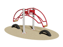 Giochipark Vegas 853 Aire de jeux en acier galvanisé et bois avec paliers en téflon