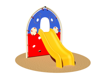 Giochipark Lol 983 Giochipark H100 cm toboggan en polyéthylène avec planche à grimper