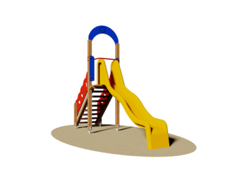 Giochipark Marea Slide 839 Giochipark H134cm toboggan ondulé en fibre de verre avec échelle en bois