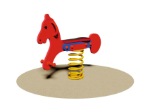 Giochipark Jeu à ressort cheval 869 contreplaqué okoumé H55cm EN 1176 enfants 3-8 ans