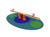 Giochipark Tobia 1051 EN 1176 H77cm Jeu à ressorts en bois et acier 2 places Giochipark
