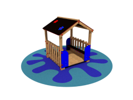 Giochipark Casetta Family 1536 Giochipark legno pino nordico EN 1176 2-8 anni 130x130x155h