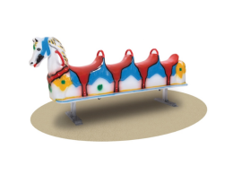 Giochipark Cavallo Furia 4 posti Giochipark vetroresina EN 1176 da interrare 220x45x90cm
