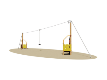 Giochipark Illinois 292 Corde tyrolienne bois acier galvanisé EN 1176 cm1330x110x324h