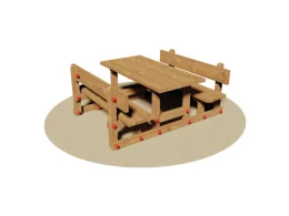 Giochipark Minitavolo con 2 panche 816 Giochipark legno pino EN 1176 cm120x145x60h età 2-8