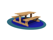Giochipark Robin des Bois set 1254 Giochipark table pique-nique en bois cm126x120x56h age 2-6