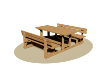 Giochipark Table avec banc relaxant 513 Giochipark bois de pin nordique cm190x213x80h