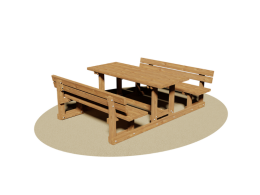 Giochipark Table avec banc relaxant 513 Giochipark bois de pin nordique cm190x213x80h