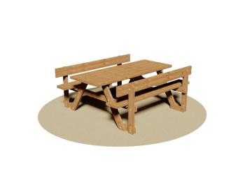 Giochipark Table de week-end 514 Giochipark banc en pin avec dossier cm190x180x80h