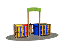 Giochipark Île écologique Wild 683 Aire de jeux en bois de pin et PEHD 315x115x245hcm