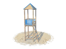 Giochipark Tourelle Baywatch 923 aire de jeux plateforme en bois stratifié 120x120cm H 480cm