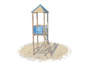 Giochipark Torretta Baywatch 923 Giochipark legno lamellare pedana 120x120cm H 480cm