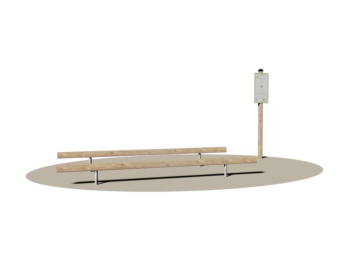 Giochipark Tronc d'aire de jeux en bois et acier galvanisé avec panneau d'information