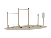 Giochipark Giochipark bar tractions 4 montants 3 barres Ø 4cm panneau inclus